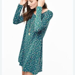 Boden swing green confetti printed dress 4